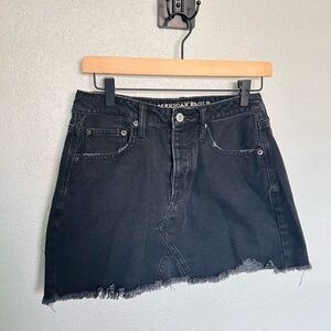 American Eagle Outfitters Distressed Black Mini Skirt